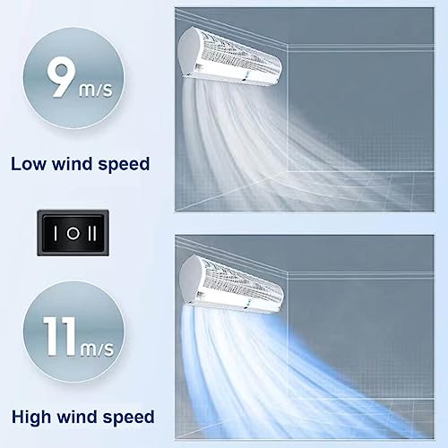 Wall Mounted Air Curtain Fan 90cm Remote Controlled 2 Speeds H673415
