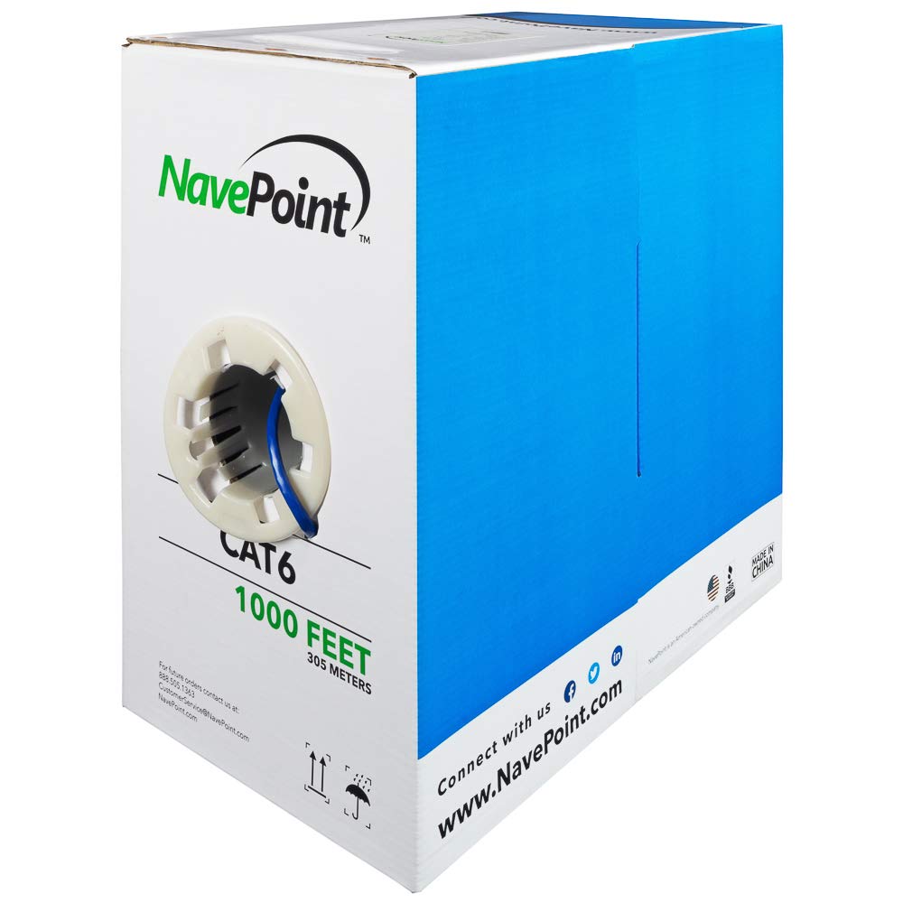 Cat6 1000ft Blue Solid Bulk Ethernet Cable R988173
