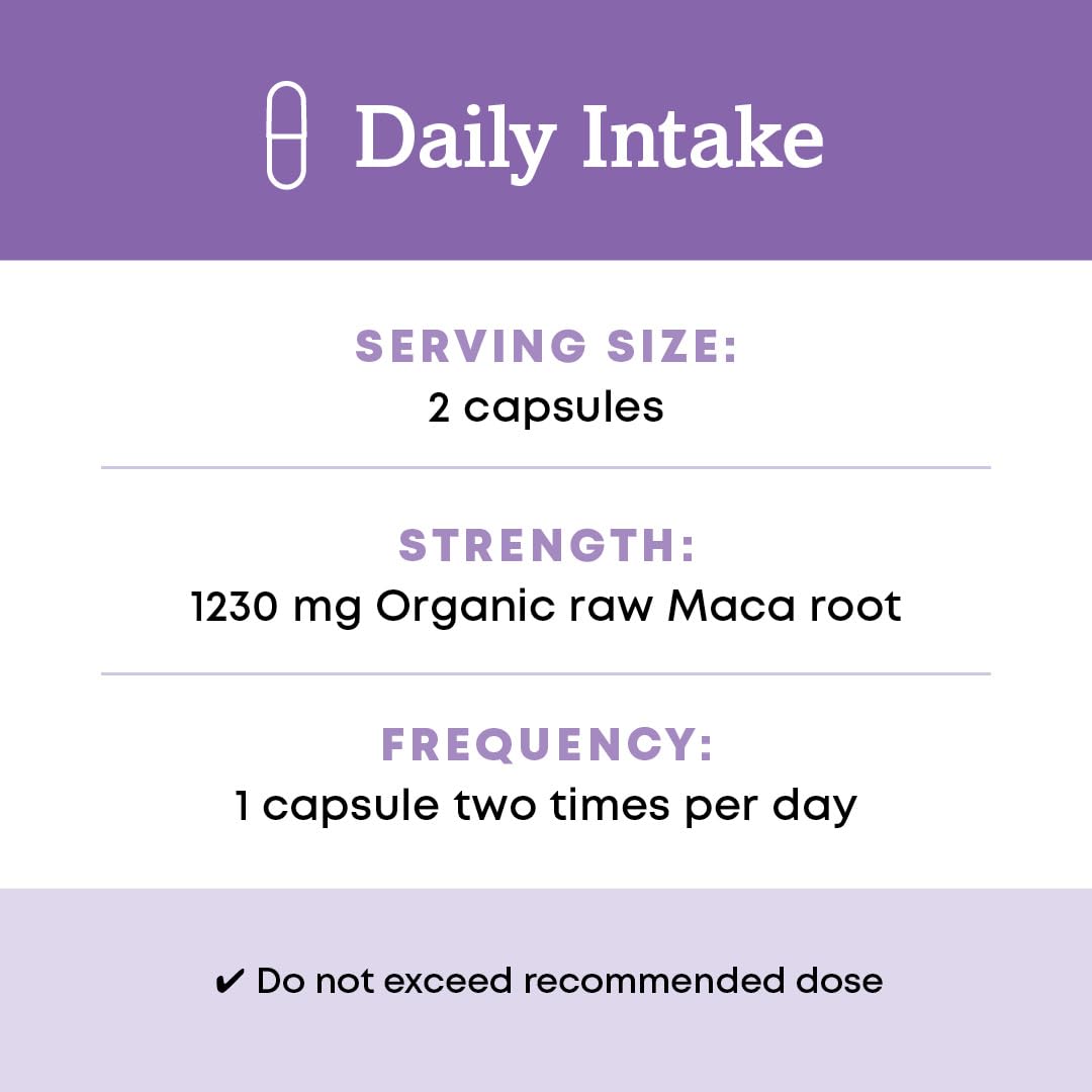 Organic Maca Root Herbal Supplement, 90 Count C562