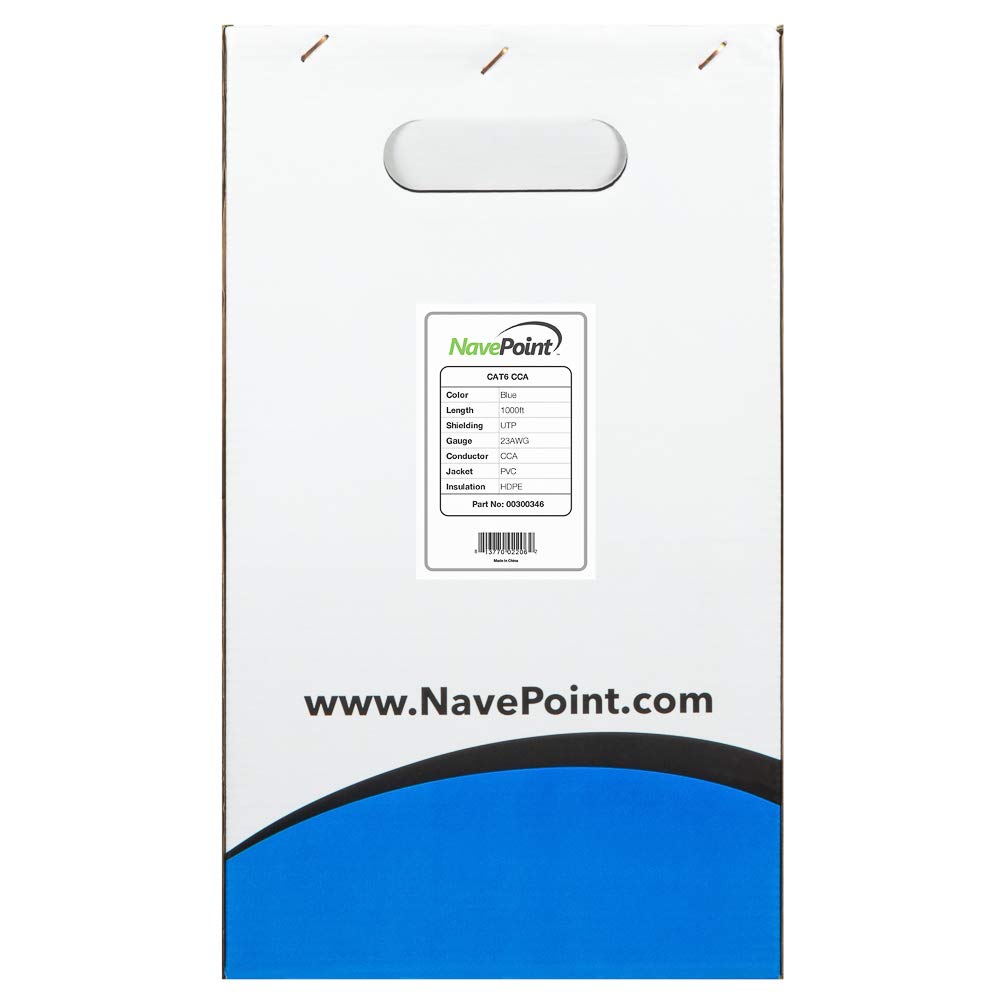 Cat6 1000ft Blue Solid Bulk Ethernet Cable R988173