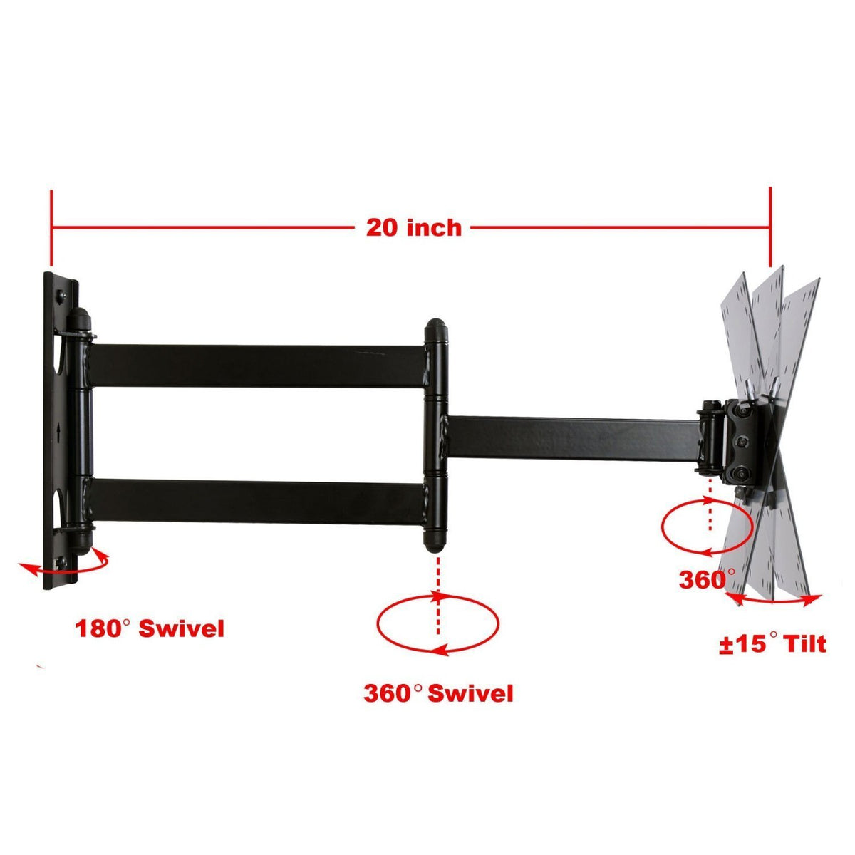 Single Stud Swing Arm TV Wall Mount P91709