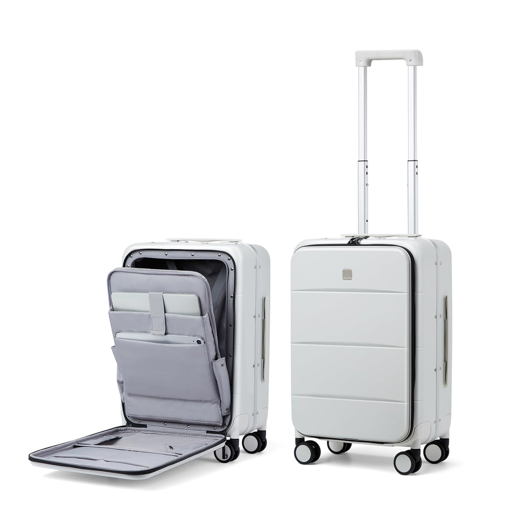 Smoke White 20 Inch Hard Shell Carry On Luggage U52873