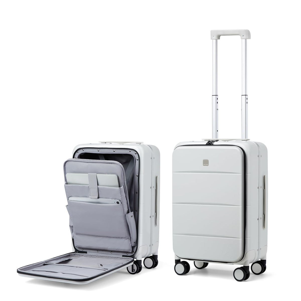 Smoke White 20 Inch Hard Shell Carry On Luggage U52873
