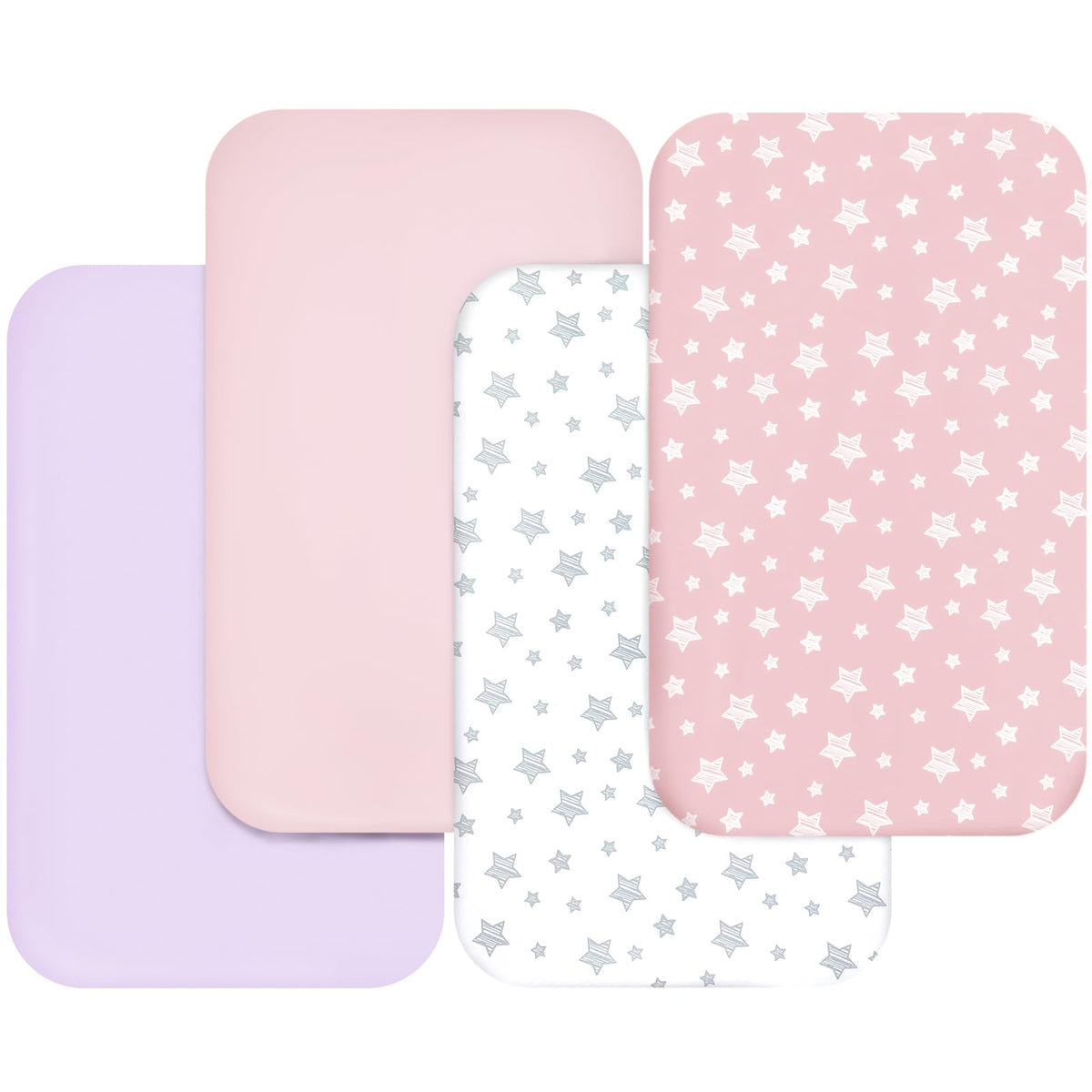 Pink 4 Pack Bassinet Sheets O6749