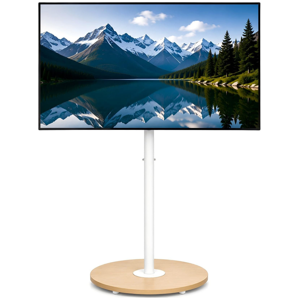 White Rolling Swivel tv Stand Q95540