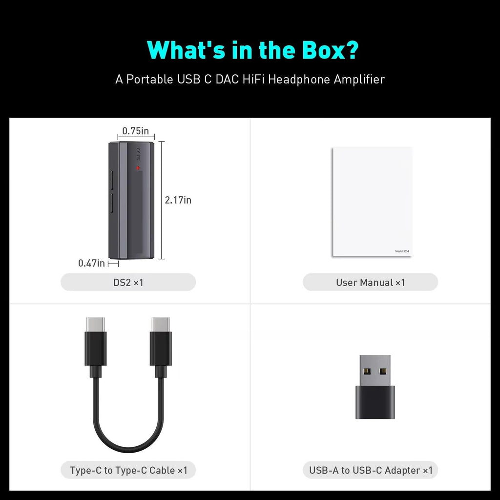 USB DAC Headphone Amplifier with 3.5MM & 4.4MM Dual Outputs R14098