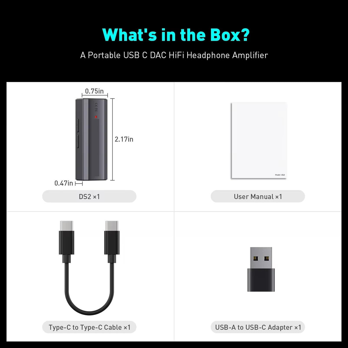 USB DAC Headphone Amplifier with 3.5MM & 4.4MM Dual Outputs R14098