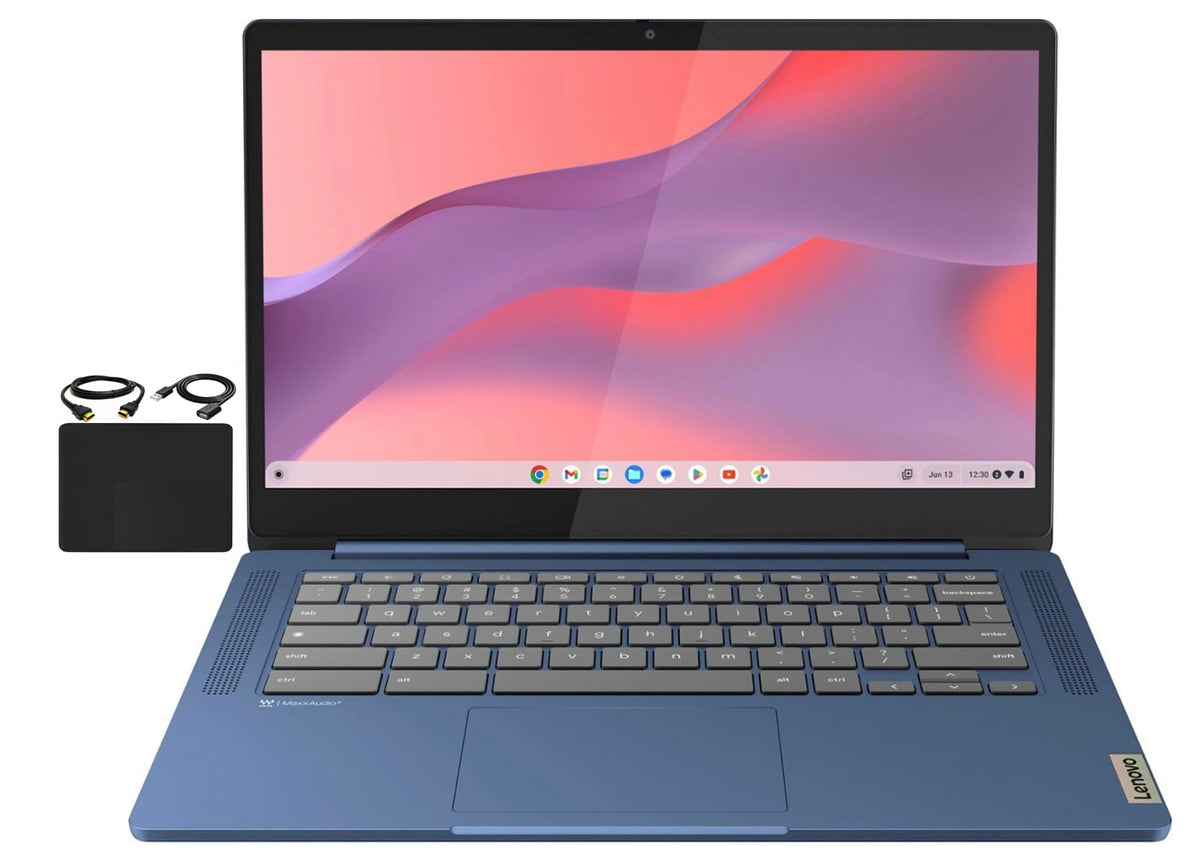 14'' FHD Touchscreen Slim Light Laptop Computer, 4GB RAM, 64GB eMMC, Chrome OS, Abyss Blue F3007