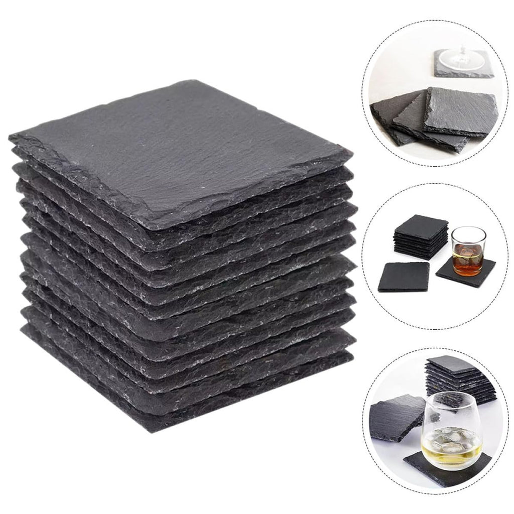 Natural Stone Drink Coasters 12 Pcs Square Q53271