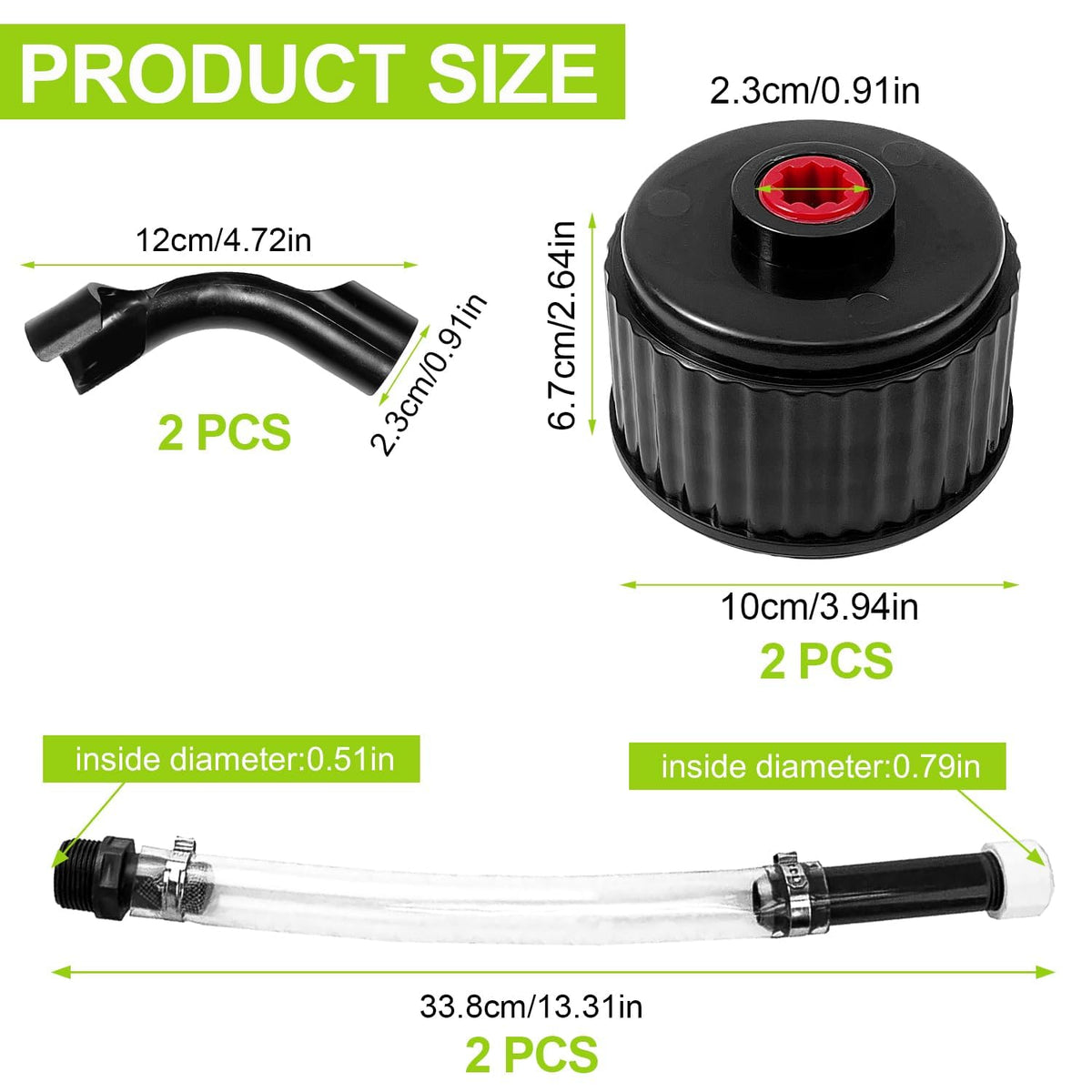 6 Piece Racing Fuel Jug Hose & Cap Kit X159