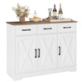 White Kitchen Buffet Cabinet with Storage E606338