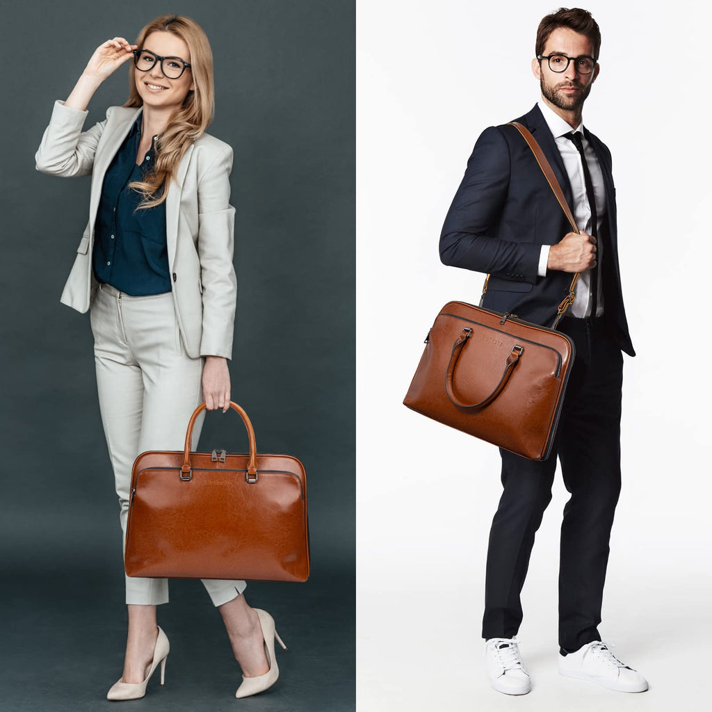 Genuine Leather Laptop Messenger Bag 13.3 15.6 inch D46403