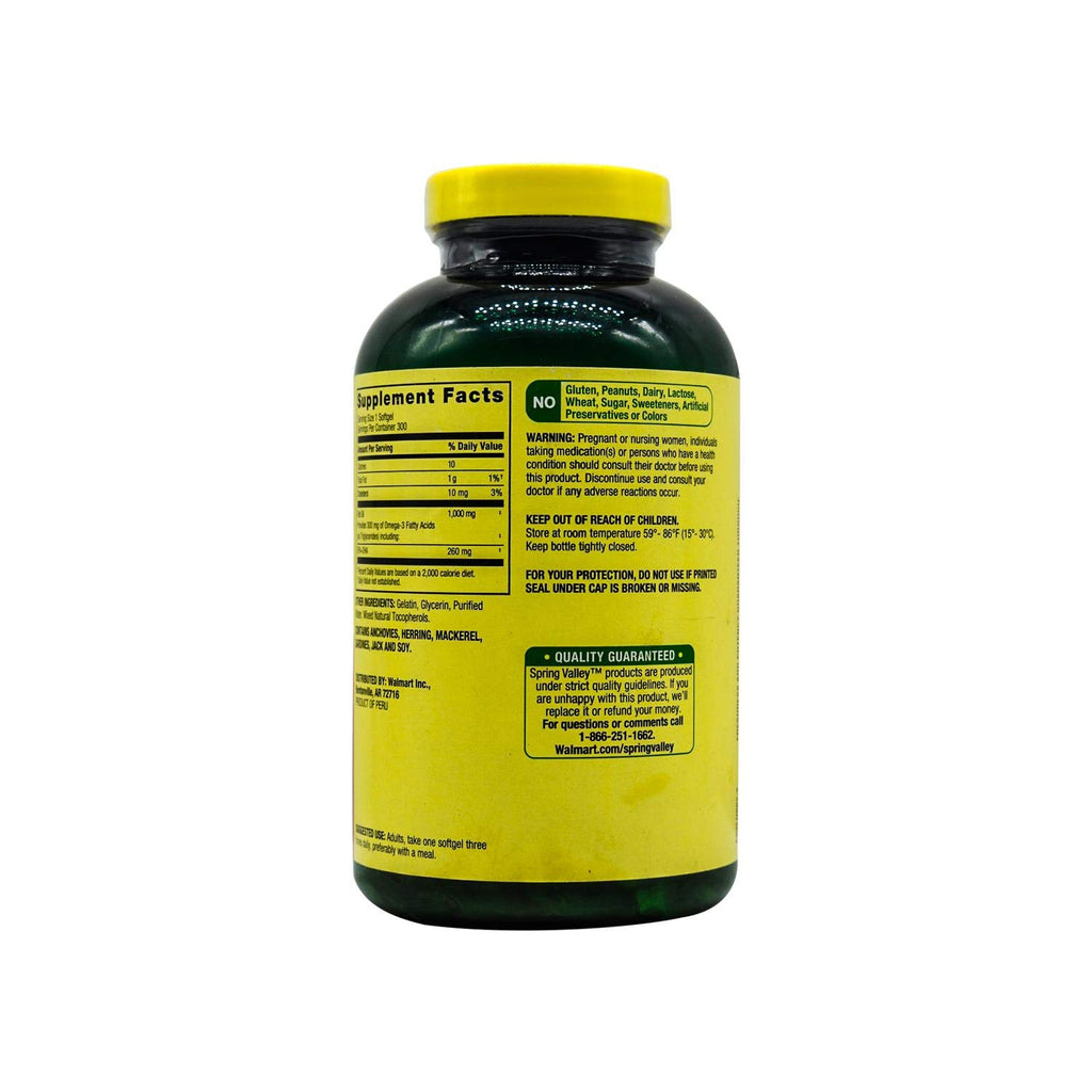 Fish Oil 1000 mg 300 Softgels E758
