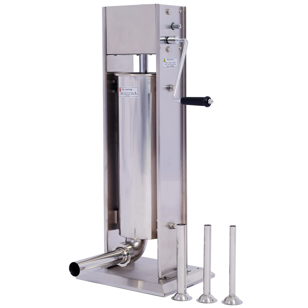 Stainless Steel 15LB Sausage Stuffer with 4 Stuffing Tubes Q936