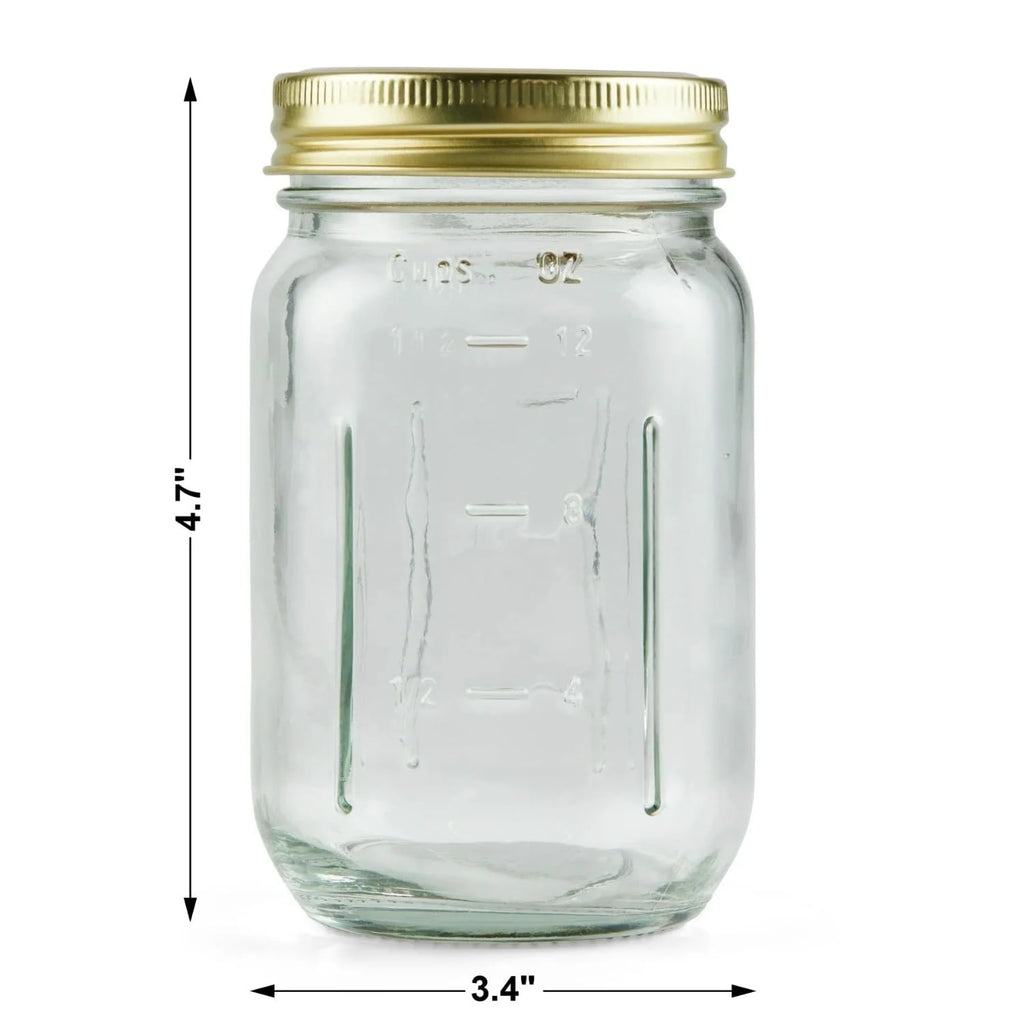 16 oz Regular Mouth Glass Mason Jars 12pk B45588