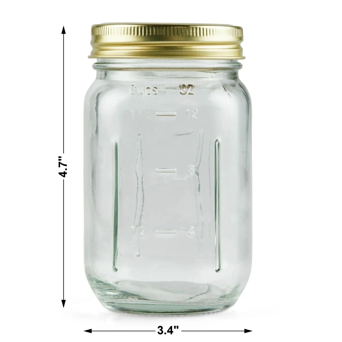 16 oz Regular Mouth Glass Mason Jars 12pk B45588