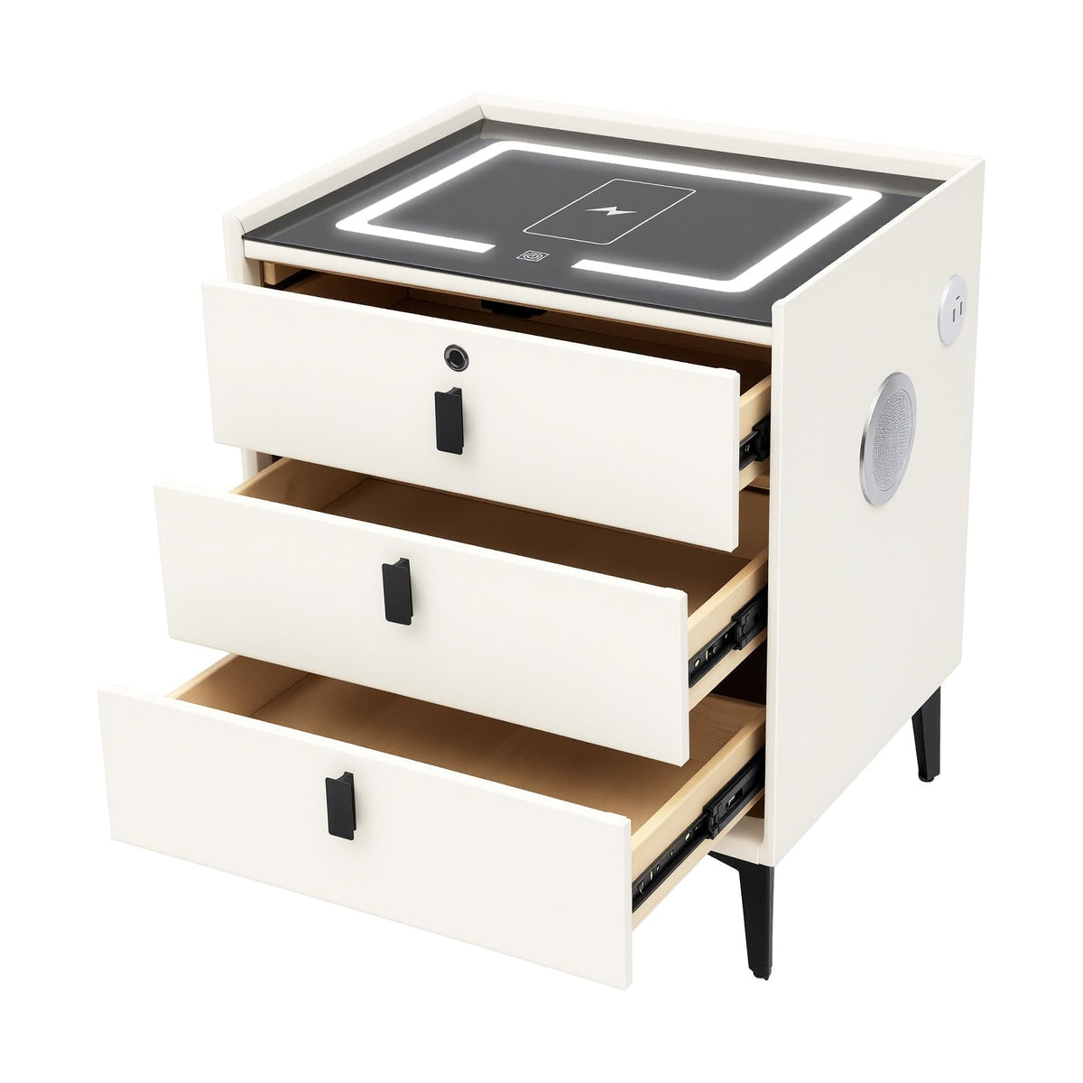 3 Drawer Smart Nightstand with Bluetooth Speaker USB Charging M133863