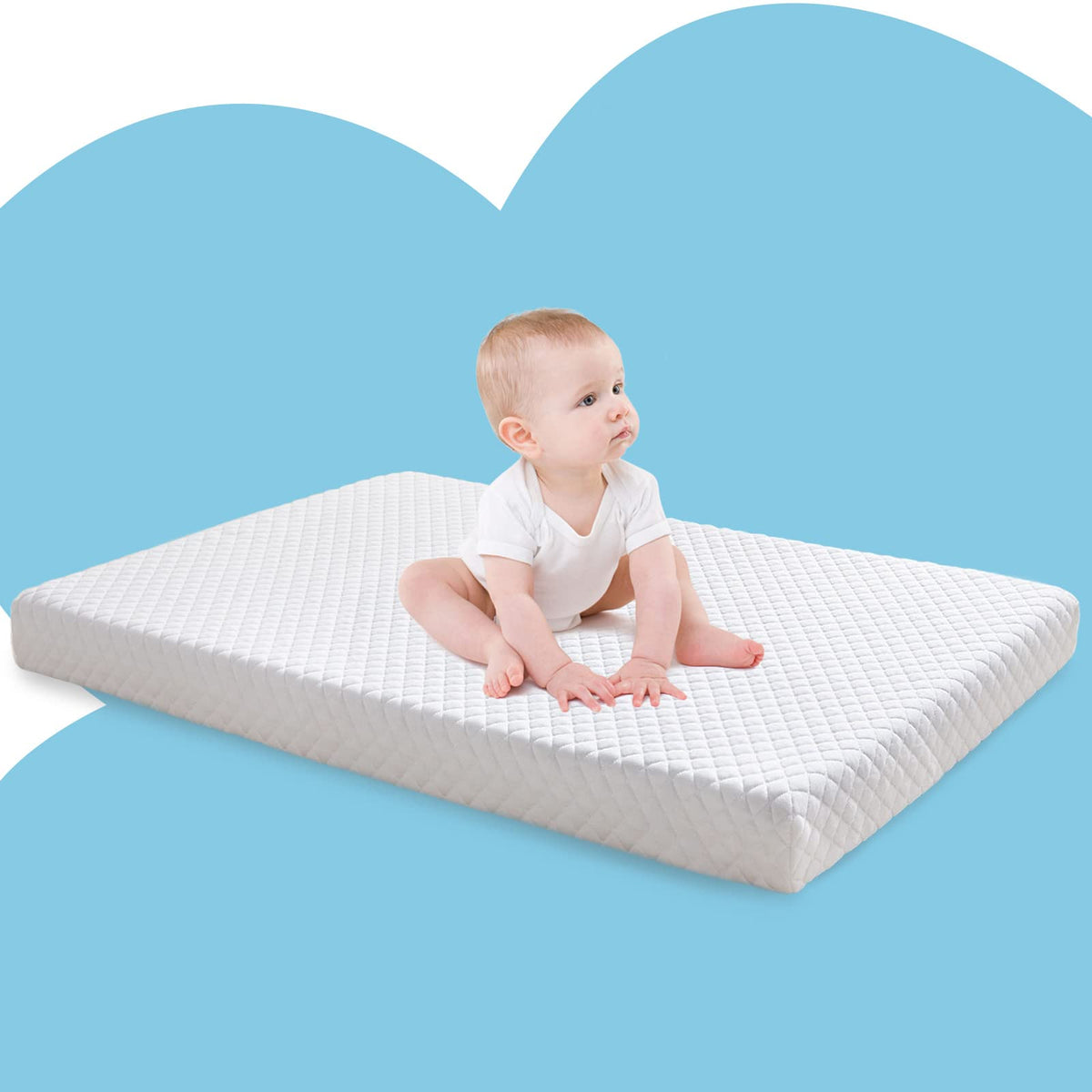 3" Waterproof Memory Foam Pack and Play Mattress White E18466