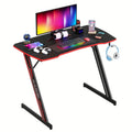 47 Inch Gaming Desk with Headphone Hook J913412