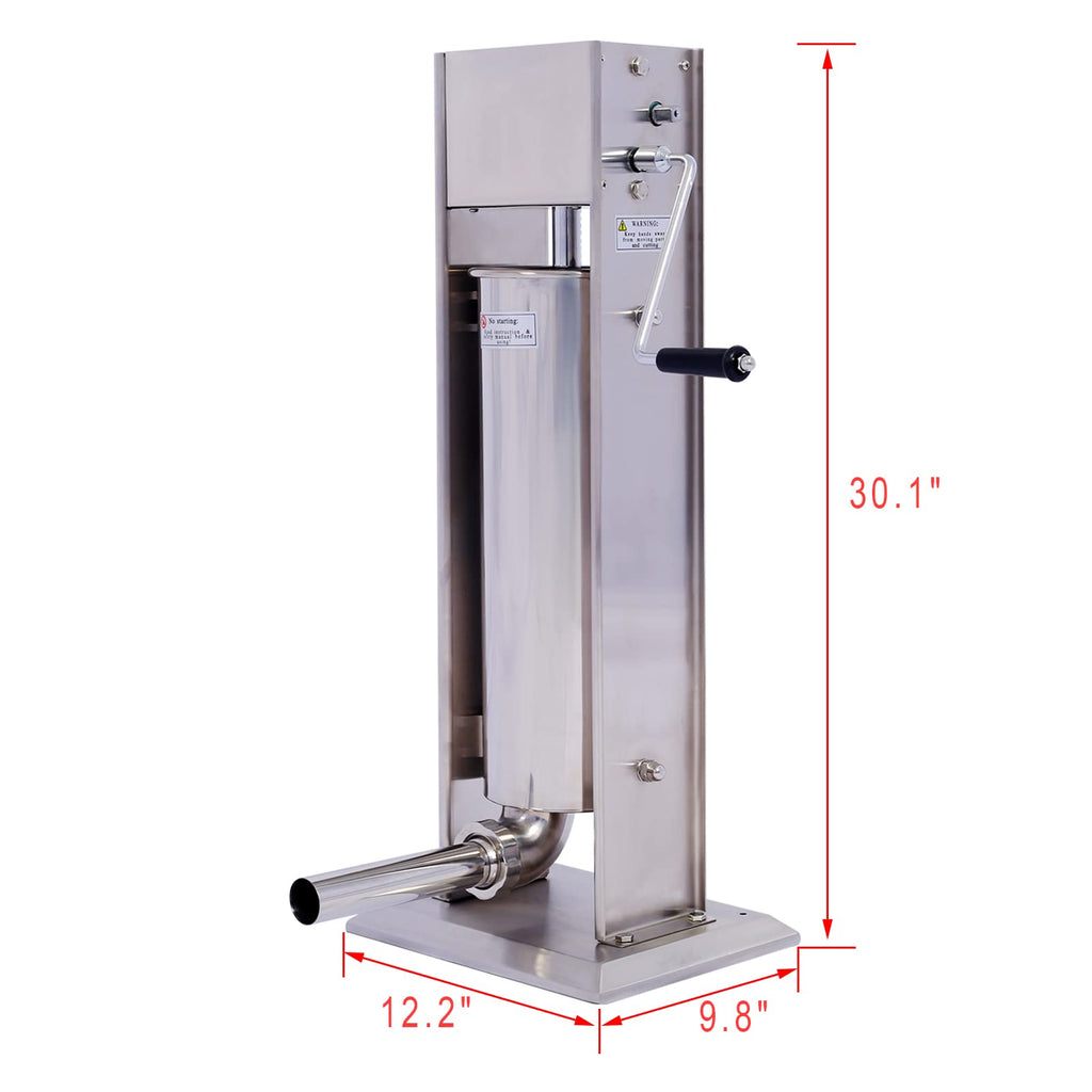 Stainless Steel 15LB Sausage Stuffer with 4 Stuffing Tubes Q936