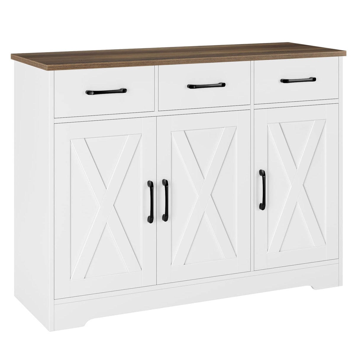 White Kitchen Buffet Cabinet with Storage E606338