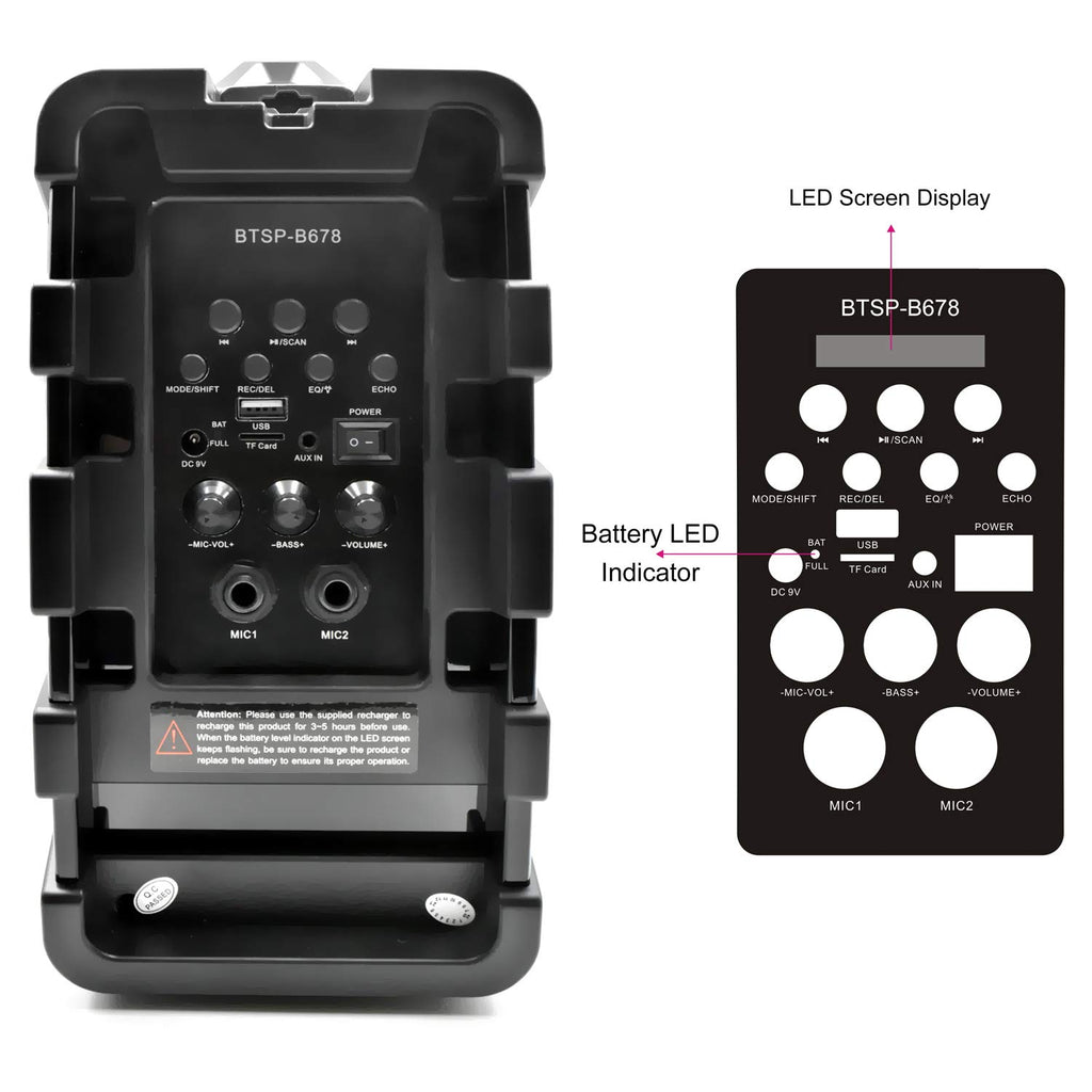 Portable Wireless Bluetooth Stereo Speaker with Extra Bass T43443