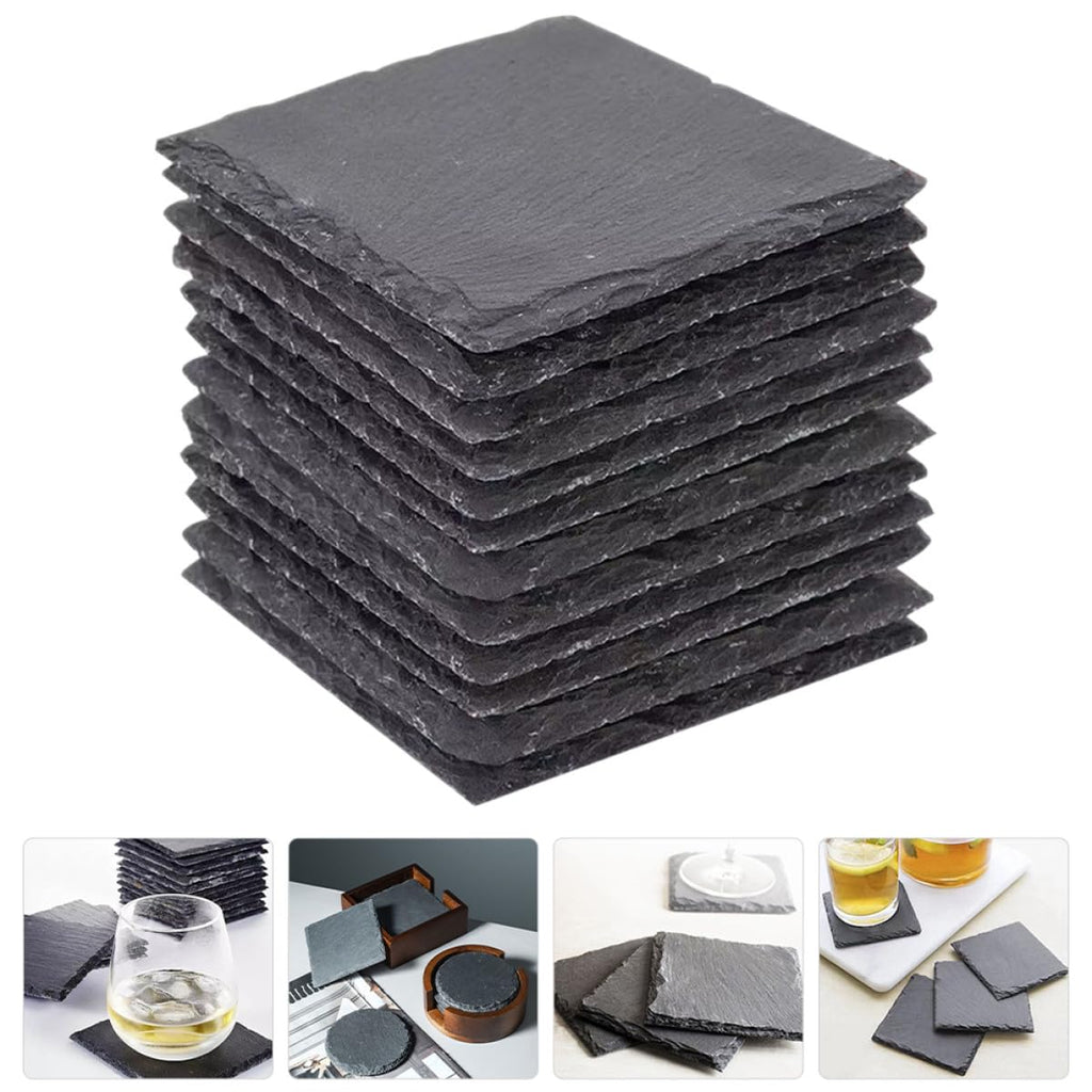 Natural Stone Drink Coasters 12 Pcs Square Q53271