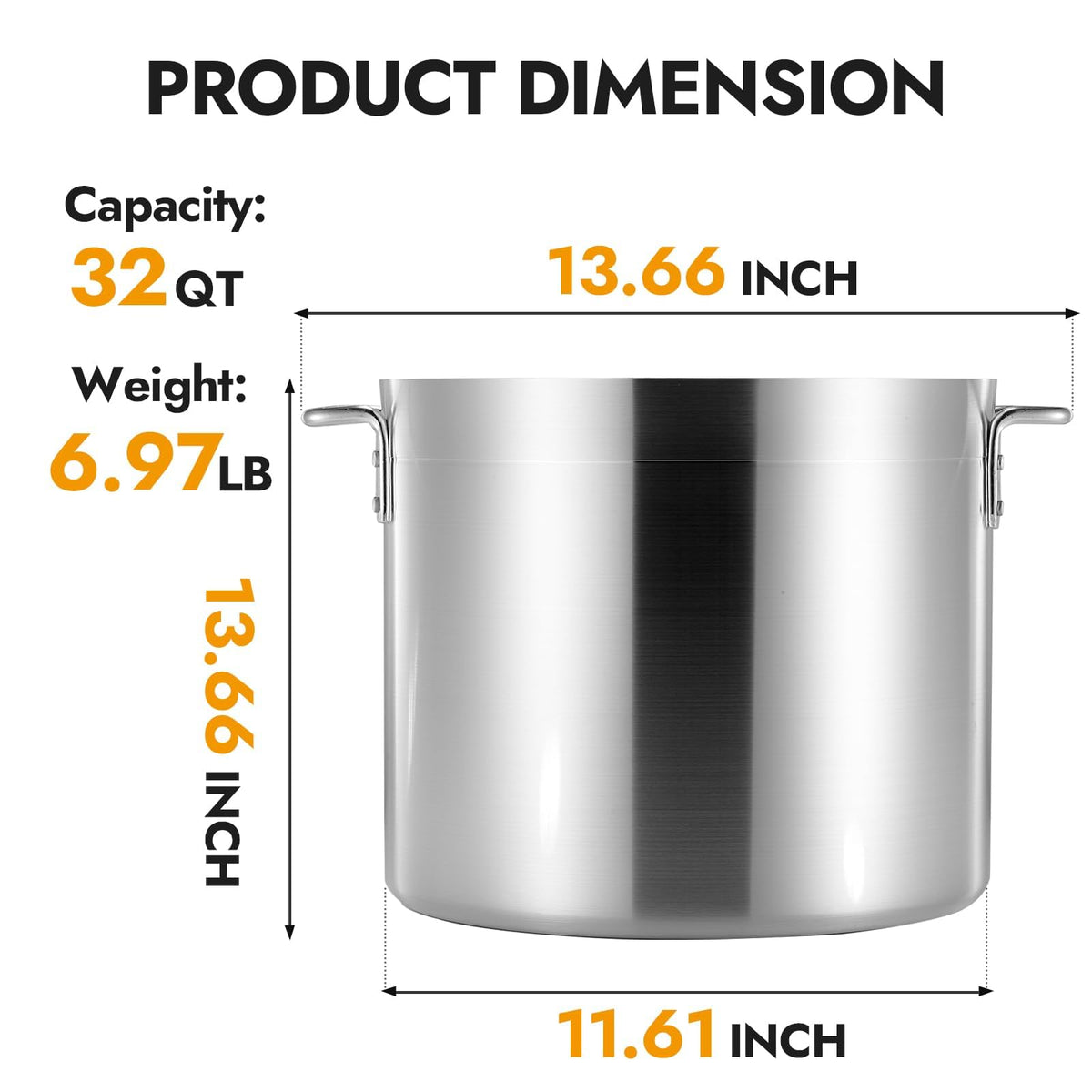 32 Quart Aluminum Stock Pot with Lid Y511663