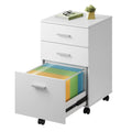 3 Drawer White Wood File Cabinet U144
