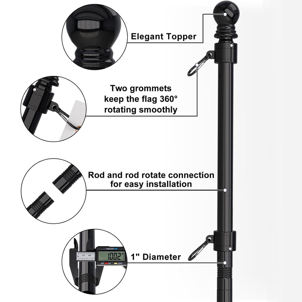 5FT Stainless Steel Flag Pole with Holder S69302