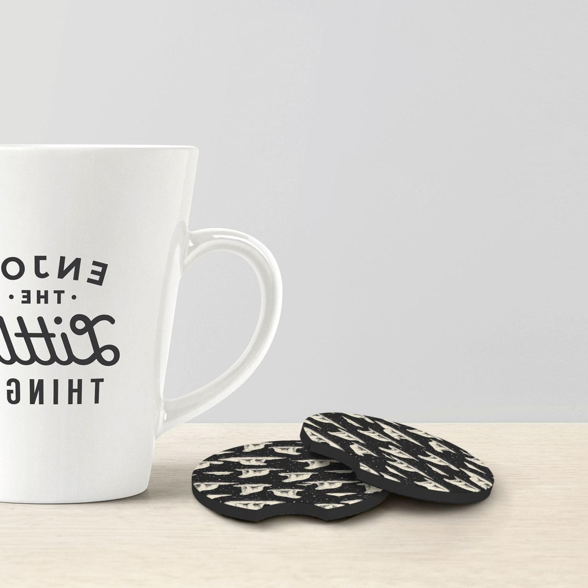 White Bear Print Car Cup Coasters Set of 2 Z235266