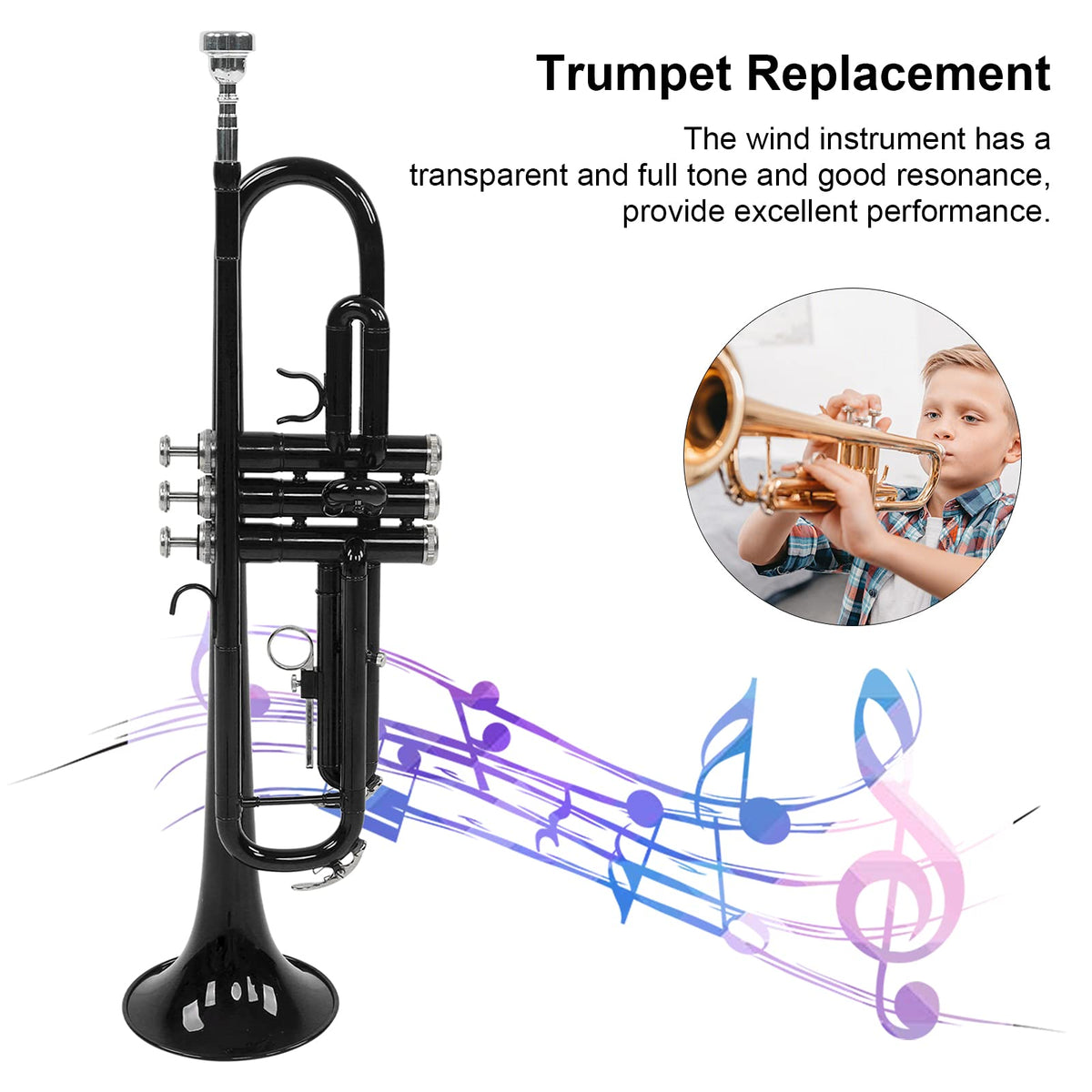 Bb Trumpet Set Brass Wind Instrument with Mouthpiece and Case M285157