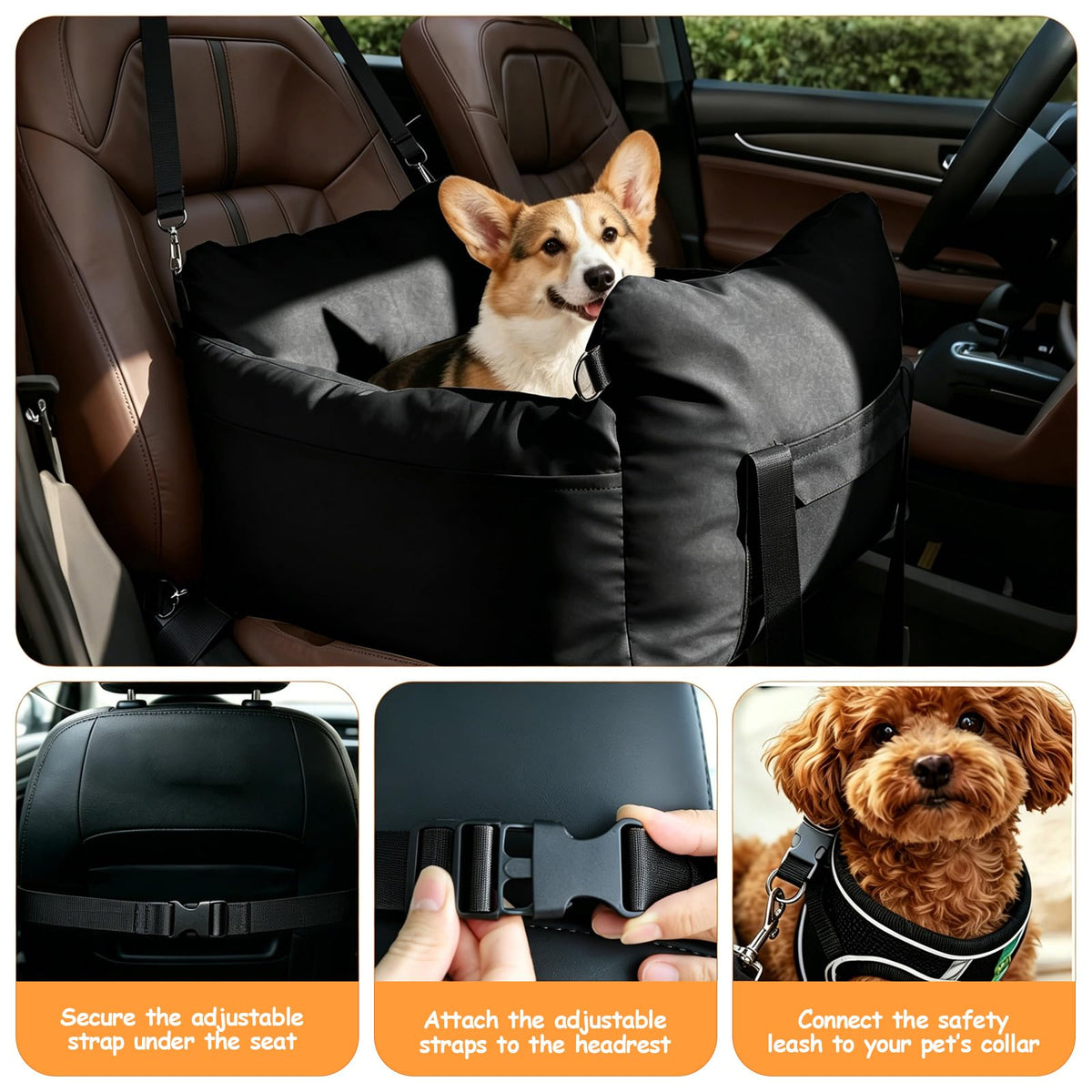 Dog Car Seat for Small Dogs Under 25 lbs S522