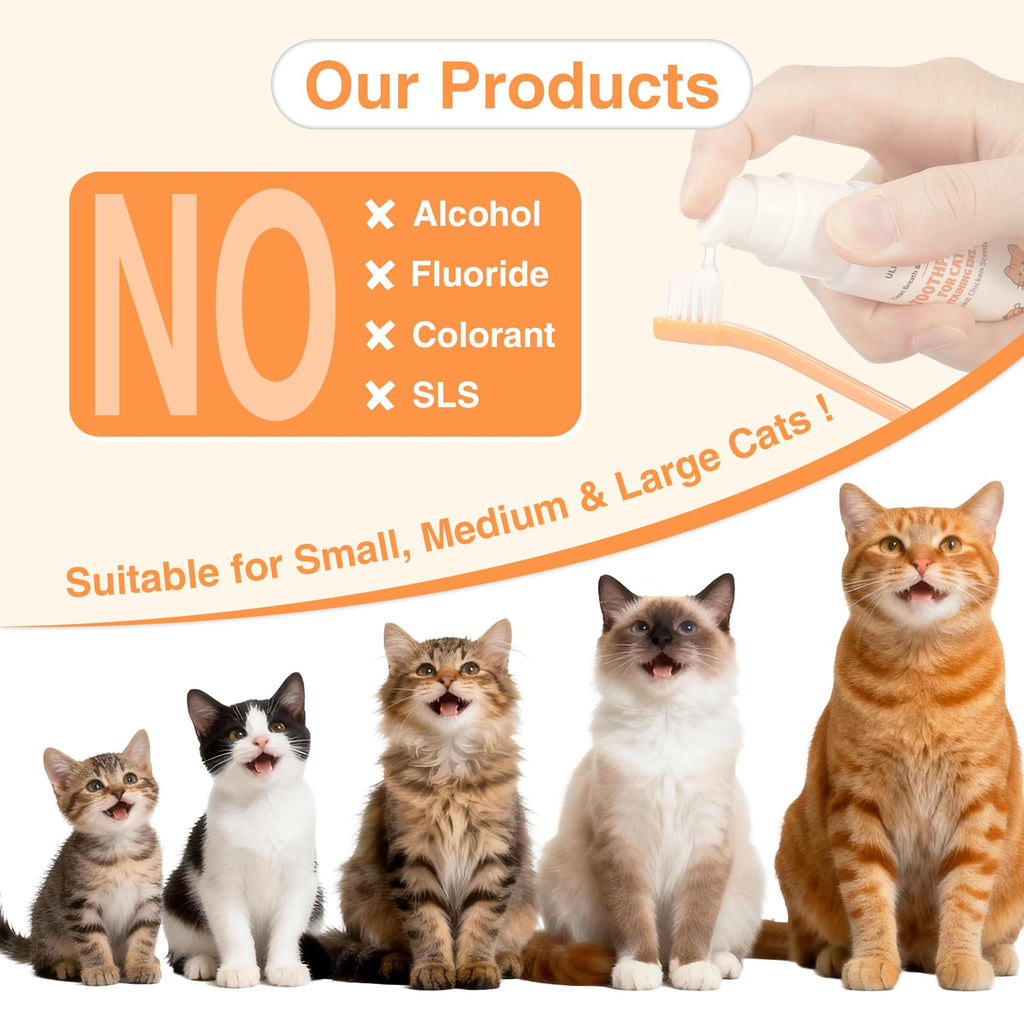 Roast Chicken Flavor Enzymatic Cat Toothpaste Kit with Toothbrush & Finger Brush, 1.06 oz D84541