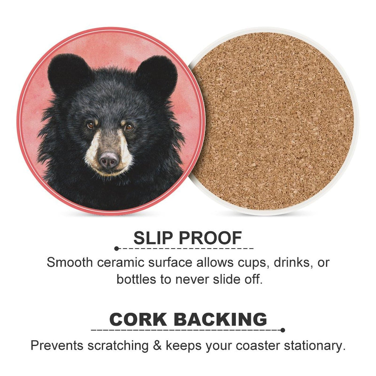 Black Bear Coasters Set of 4 S769