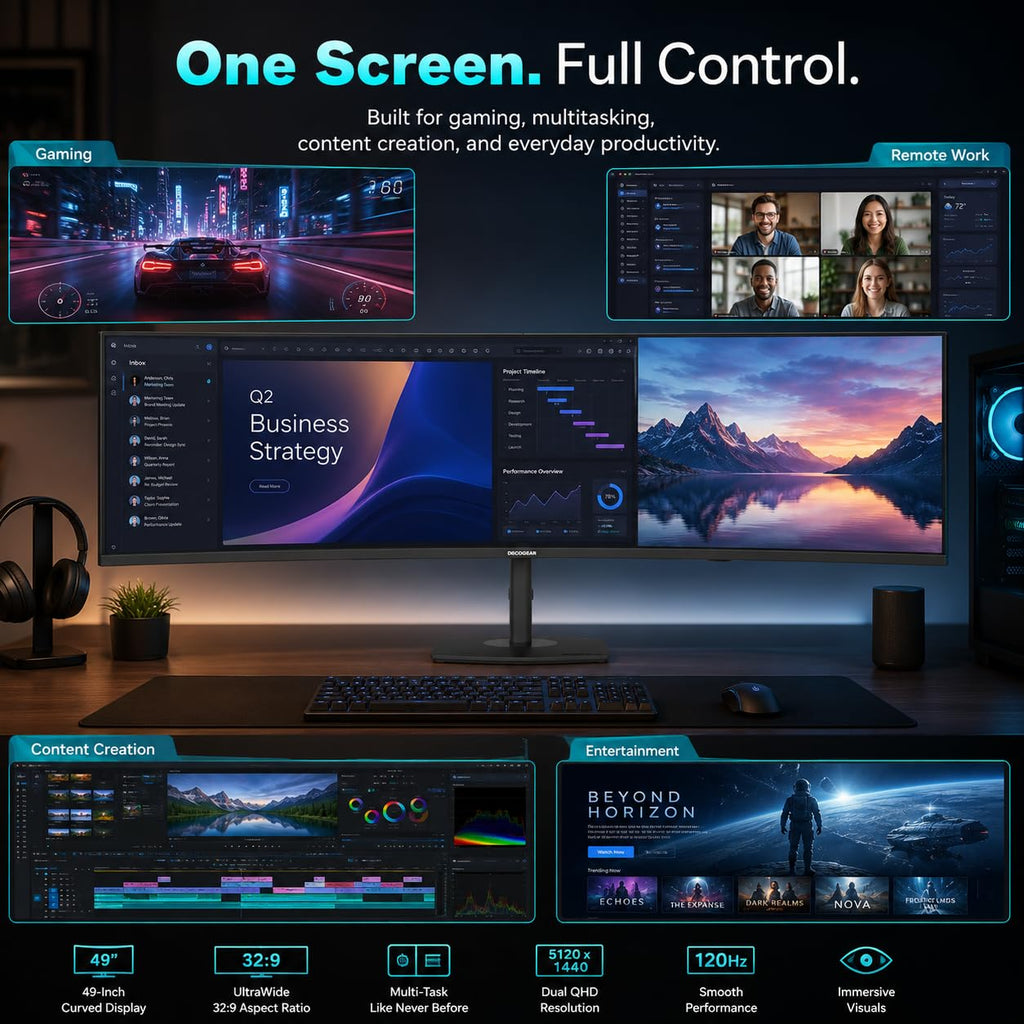 49 Inch Curved Ultrawide Monitor 5120x1440 120Hz E323