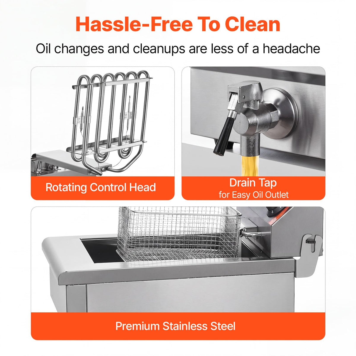 3000W Dual Tank Stainless Steel Electric Deep Fryer L6032