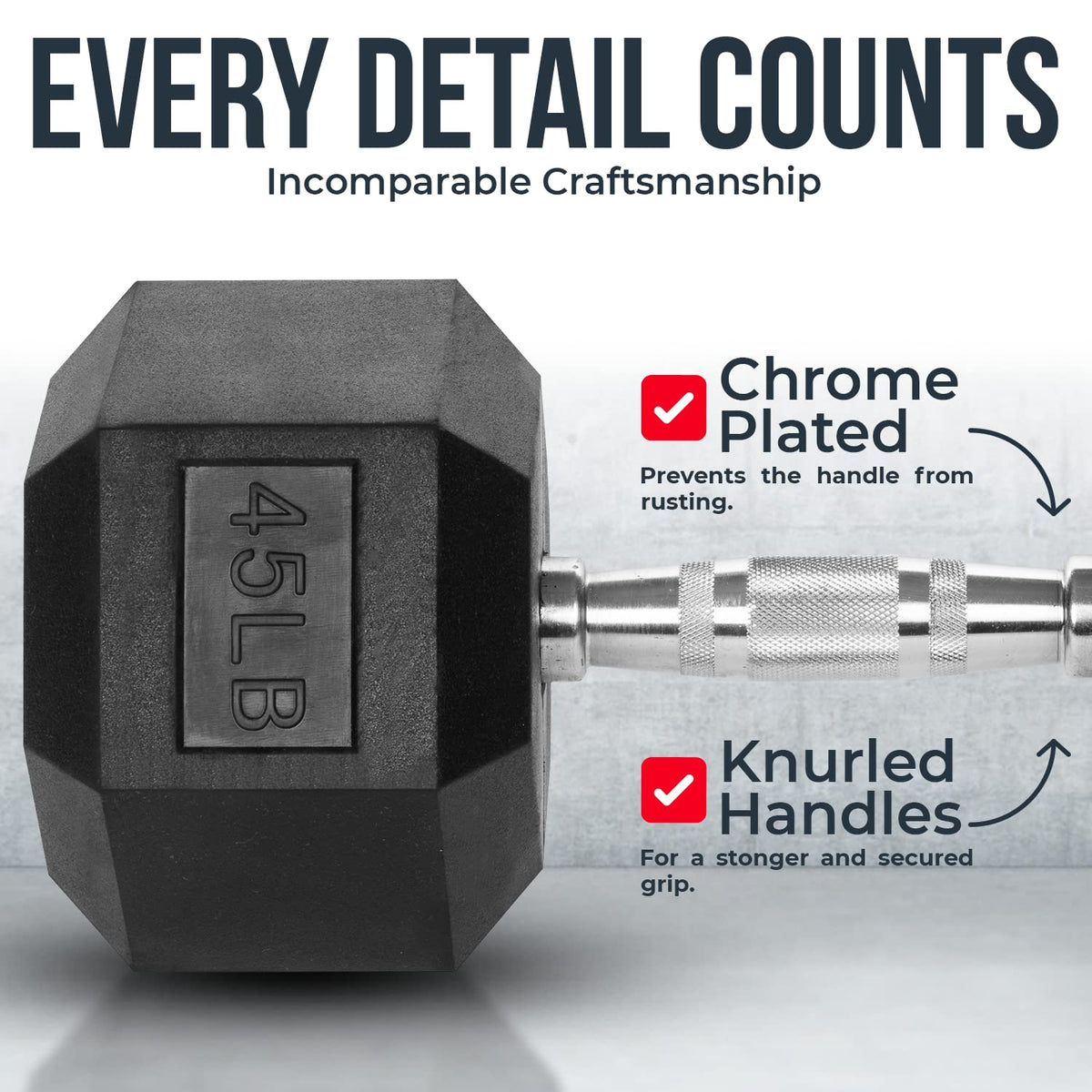 PVC Coated Hex Dumbbells with Knurled Handles F769