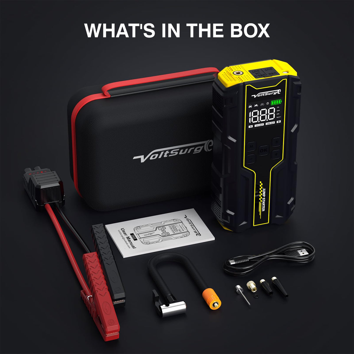 6000A Peak 12V Jump Starter with Air Compressor X677