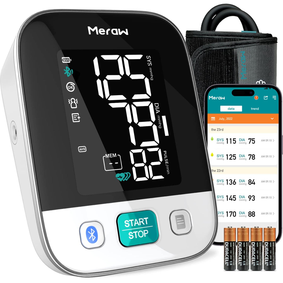 White Automatic Blood Pressure Monitor with Bluetooth I743