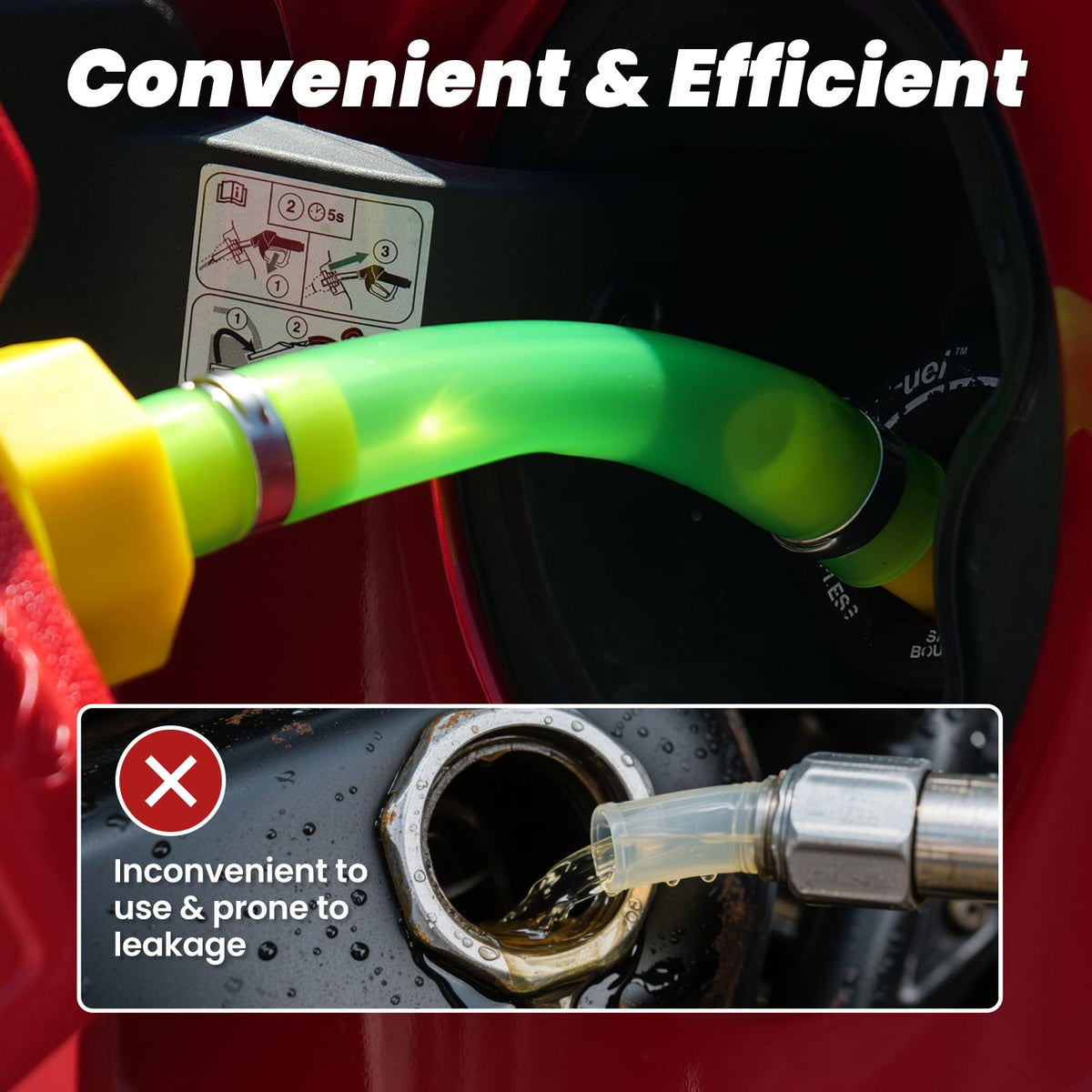 10'' Gas Can Spout Replacement Kit with Yellow Gas Caps F674