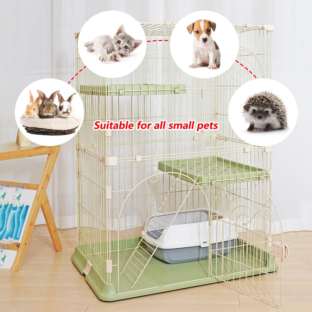 3/4-Tier Cat Cage Playpen with Hammock S1881