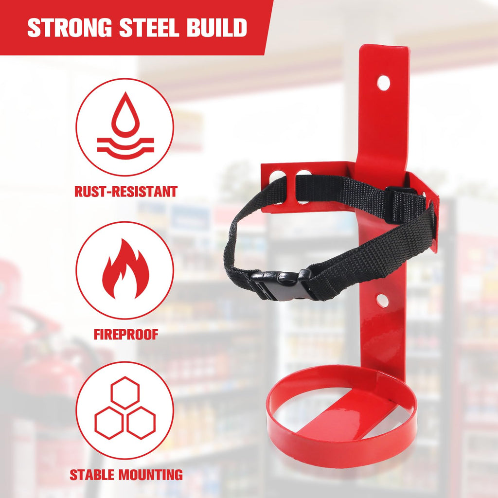 Fire Extinguisher Mount, 2.5LB Adjustable Straps Wall Hanging Holder 2Pcs J51672
