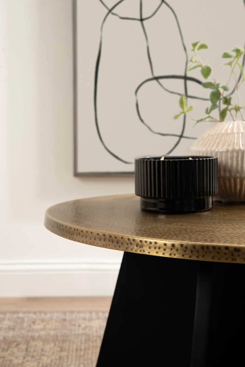 Round Hammered Metal Coffee Table S6688