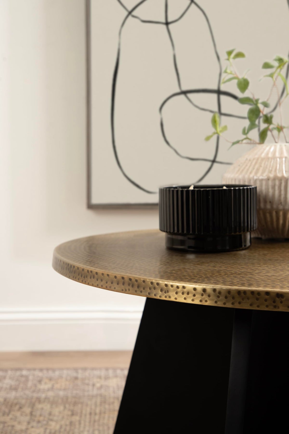 Round Hammered Metal Coffee Table S6688