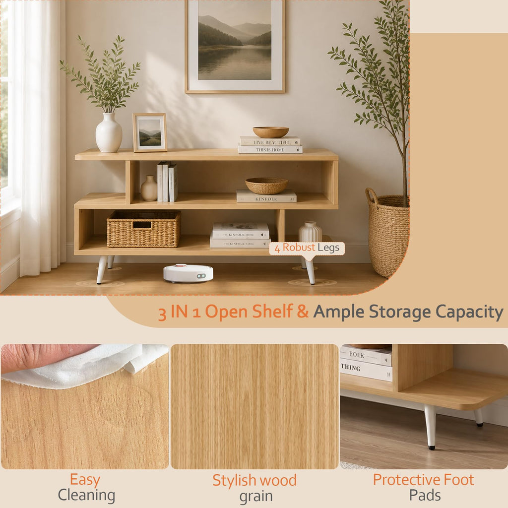 TV Stand with 3 Open Storage Shelf S321
