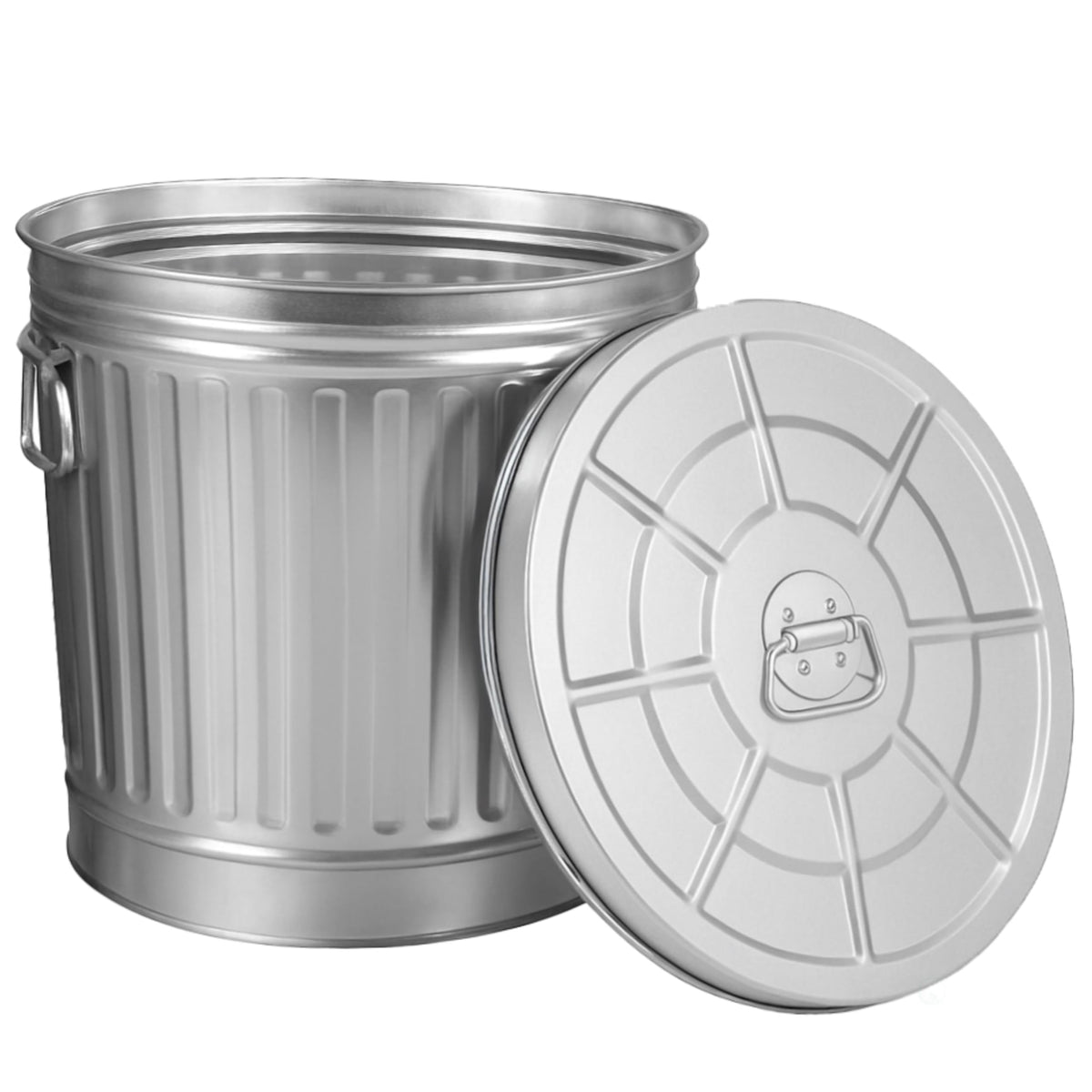 7 Gallon Galvanized Steel Trash Can with Lid X9496