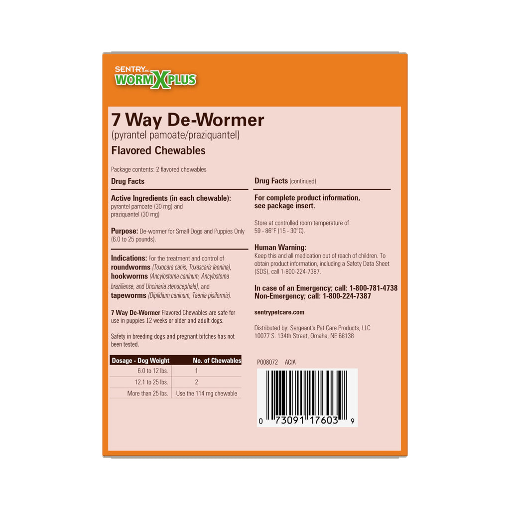 7 Way De-Wormer Chewables for Dogs, 2 Count W8951