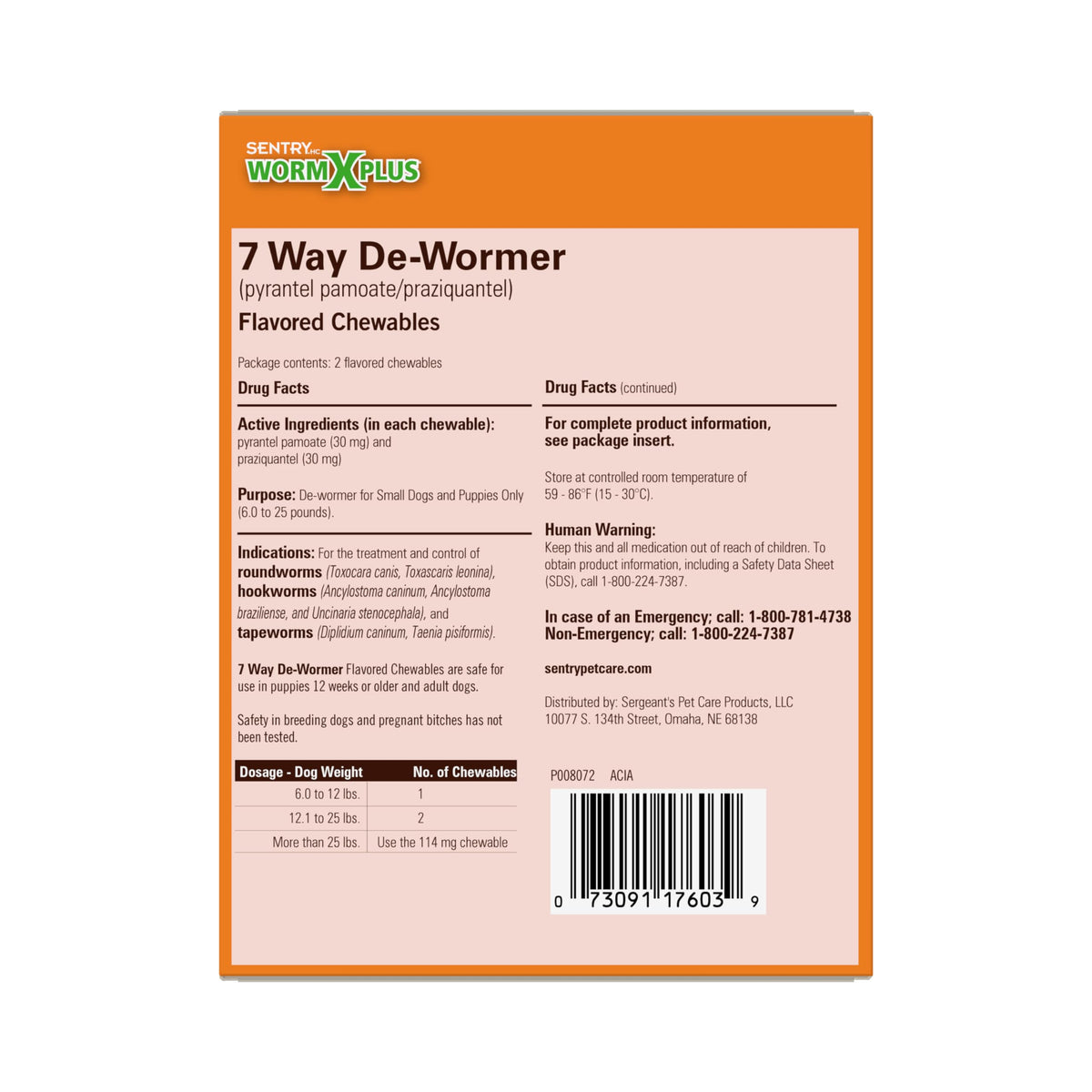 7 Way De-Wormer Chewables for Dogs, 2 Count W8951