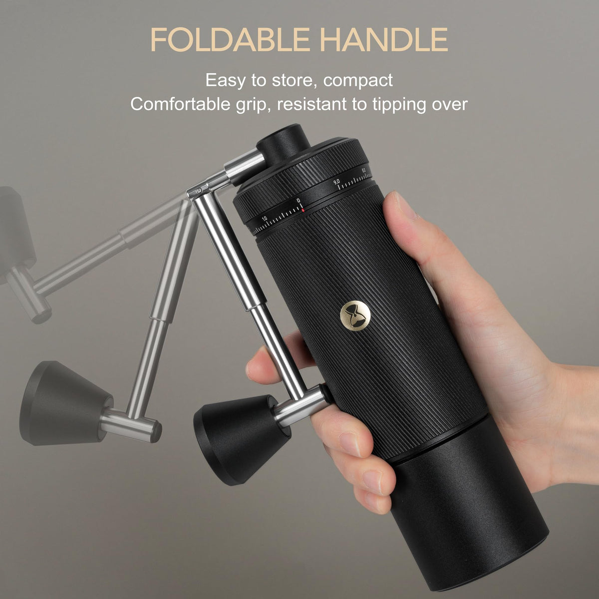 Manual Coffee Grinder with Stainless Steel Burr, Black L277
